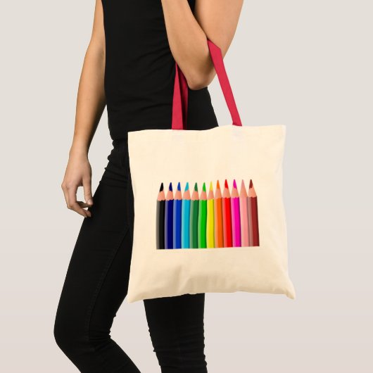 gekleurde pennen tote bag (Voorkant (product))