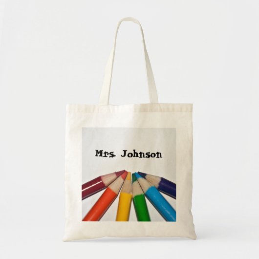  gekleurde pennen tote bag (Voorkant)