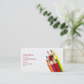 gekleurde pennen visitekaartje (Staand voorkant)