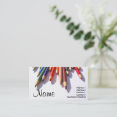 Gekleurde pennen Volledig  Visitekaartje (Staand voorkant)