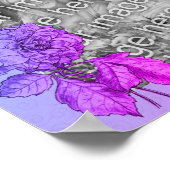 Gekleurde Pioen Bloem Gepersonaliseerd Voeg uw fot Poster (Hoek)