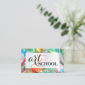 Gekleurde Plasticine Art School - Art Teacher Kaar Visitekaartje (Staand voorkant)