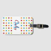 Gekleurde poka dot op maat bagagelabel (Voorkant (horizontaal))