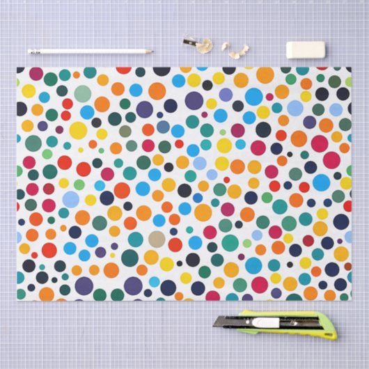 Gekleurde Polka Dot Confetti Tissuepapier (Craft)