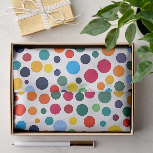 Gekleurde Polka Dot Confetti Tissuepapier (Geschenk)