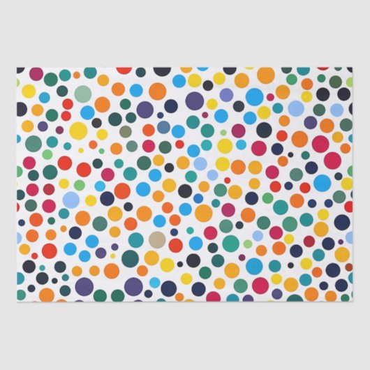 Gekleurde Polka Dot Confetti Tissuepapier (Voorkant)