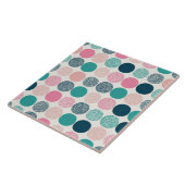 gekleurde polka stippen tegeltje (Zijkant)
