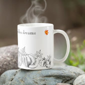 Gekleurde Pompoen op Zwart & Wit Herfst Quote Mok