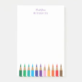 Gekleurde potloden Art Teacher Gepersonaliseerde n Post-it® Notes (Voorkant)