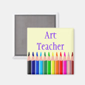 Gekleurde potloden Art Teacher Magneet (Voorkant / Achterkant)