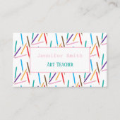 Gekleurde potloden Art Teacher Witte Visitekaartje (Voorkant)