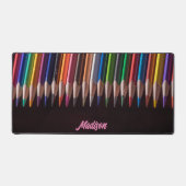 Gekleurde potloden, jouw naam, professioneel bureaumat (Voorkant)