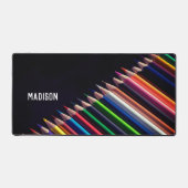 Gekleurde potloden, jouw naam, professioneel bureaumat (Voorkant)