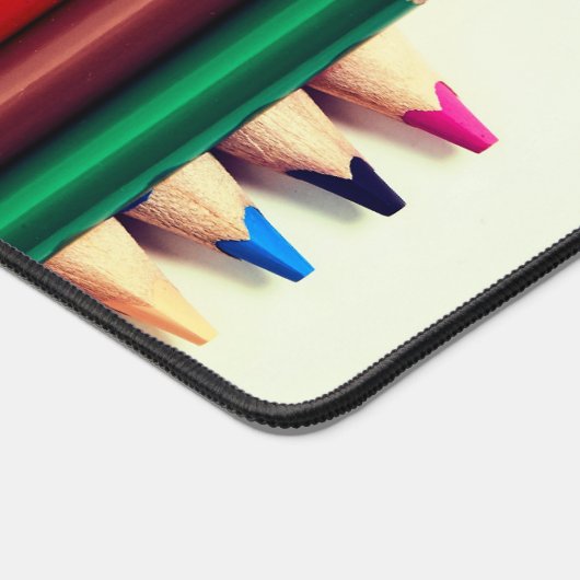 Gekleurde potloden, jouw naam, professioneel bureaumat (Hoek)