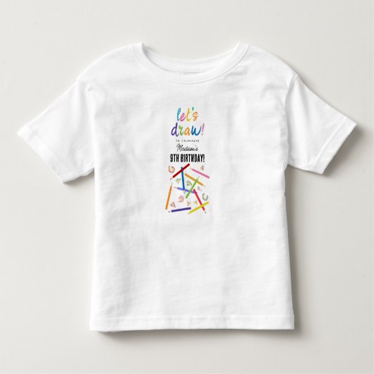 Gekleurde potloden Kinder kunst Kids verjaardagsfe Shirts (Voorkant)