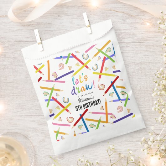 Gekleurde potloden Kinder kunst verjaardagsfeest Bedankzakje (Geknipt)