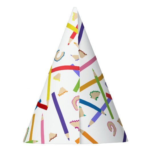 Gekleurde potloden Kinder kunst verjaardagsfeest Feesthoedjes (Achterkant)