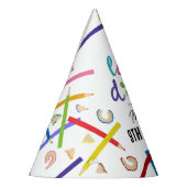Gekleurde potloden Kinder kunst verjaardagsfeest Feesthoedjes (Links)