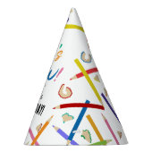 Gekleurde potloden Kinder kunst verjaardagsfeest Feesthoedjes (Rechts)