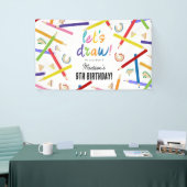 Gekleurde potloden Kinder kunst verjaardagsfeest Spandoek (Beurs)