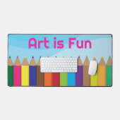 Gekleurde potloden kunst is leuk bureaumat (Keyboard & Muis)