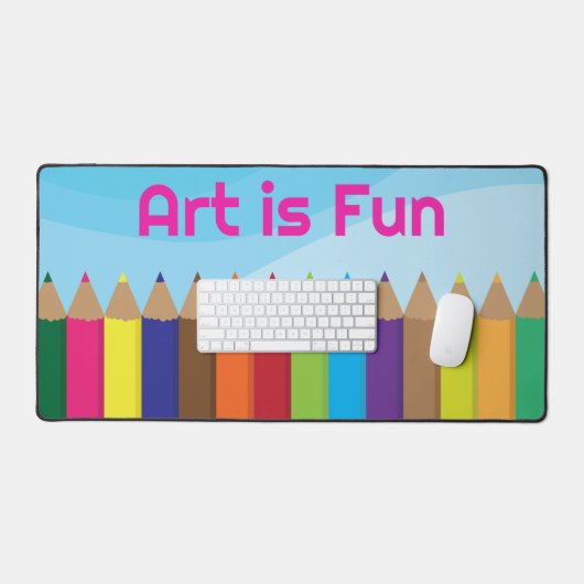 Gekleurde potloden kunst is leuk bureaumat (Keyboard & Muis)