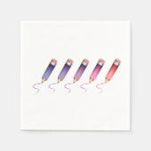 Gekleurde potloden Papieren servetten (Voorkant)