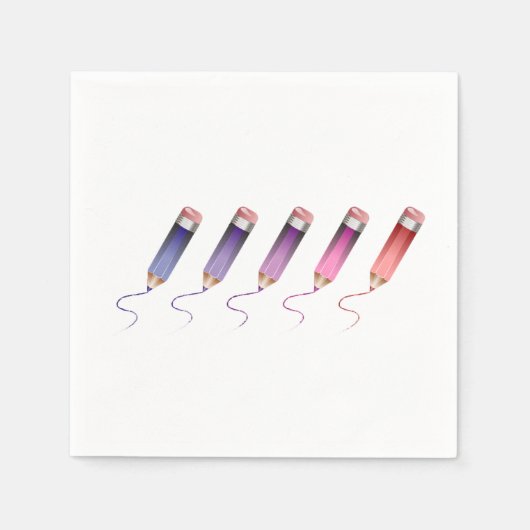 Gekleurde potloden Papieren servetten (Voorkant)