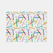 Gekleurde Potloden Patroon Fleece Deken (Voorkant (Horizontaal))