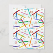 Gekleurde potloden Patroon Kinder aangepaste naam Notitiekaartje (Achterkant)