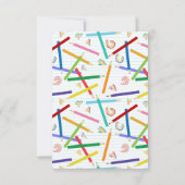 Gekleurde Potloden Patroon Kinderen Aangepaste Naa Bedankkaart (Achterkant)