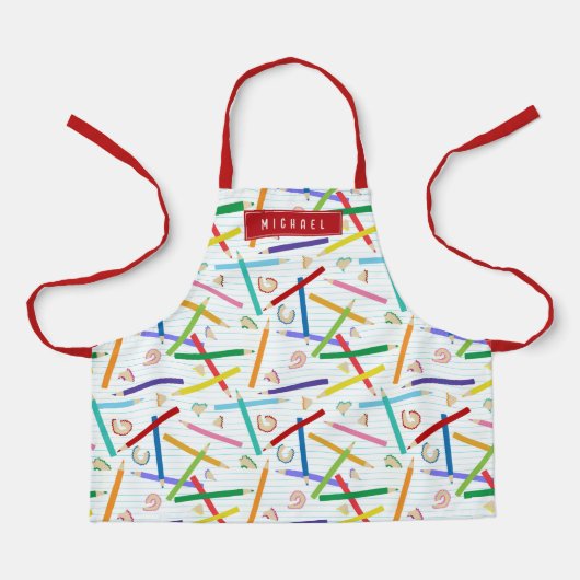 Gekleurde potloden Patroon Kinderen Schort (Voorkant)
