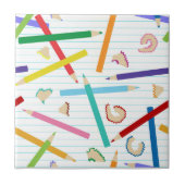 Gekleurde potloden Patroon Kinderen Tegeltje (Voorkant)