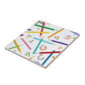 Gekleurde potloden Patroon Kinderen Tegeltje (Zijkant)