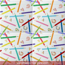 Gekleurde potloden Patroon Kinderen Tegeltje