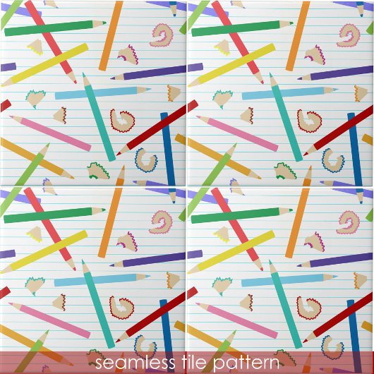 Gekleurde potloden Patroon Kinderen Tegeltje