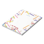 Gekleurde potloden Patroon Leraar Waardering Gift Notitieblok (Linkerzijde)