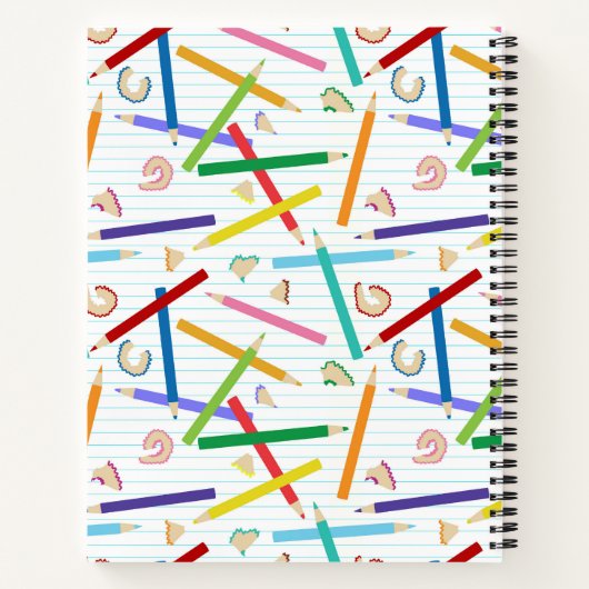 Gekleurde potloden Patroon School leraar Student Notitieboek (Achterkant)