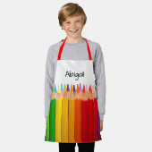 gekleurde potloden schort (Gedragen)