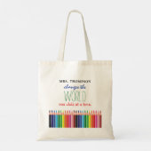 Gekleurde Potlood Citaat Docenten Waardering Tote Bag (Achterkant)