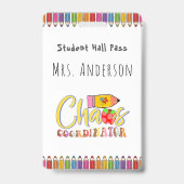 Gekleurde Potlood Leraar Hall Pass voor Klaslokaal Badge (Achterkant)