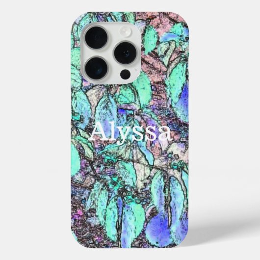 Gekleurde potloodboom laat gepersonaliseerd Hoesje (Achterkant)