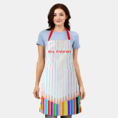gekleurde potloodstrips om Apron aan te passen Schort (Gedragen)