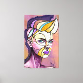 Gekleurde Punk Vrouw Canvas Print Met Schildering (Voorkant)
