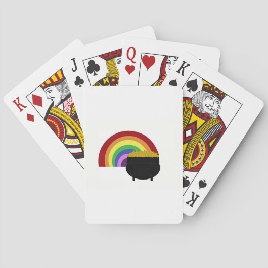 gekleurde regenboog en goudpit pokerkaarten (Achterkant)