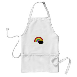 gekleurde regenboog en goudpit standaard schort