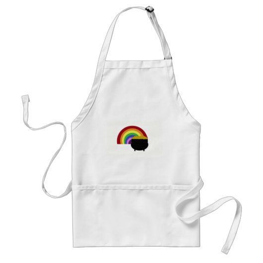 gekleurde regenboog en goudpit standaard schort (Voorkant)