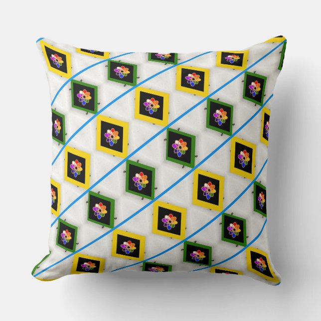 Gekleurde regenboogkleuren kussen (Voorkant)