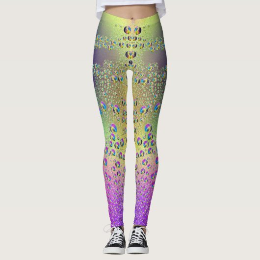 Gekleurde regendruppels leggings (Voorkant)