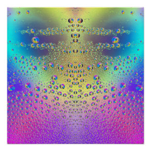 Gekleurde regendruppels perfect poster